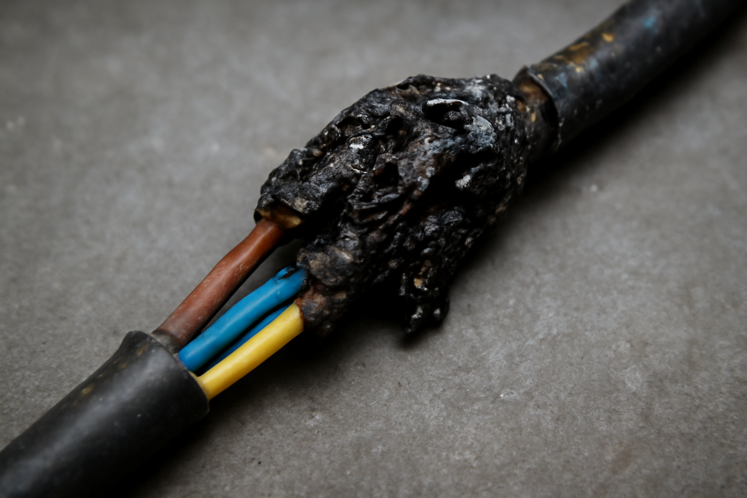 cable electrique fondu