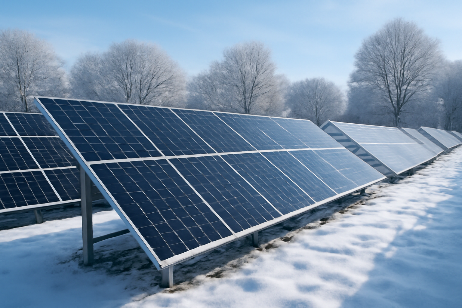panneaux solaires hiver