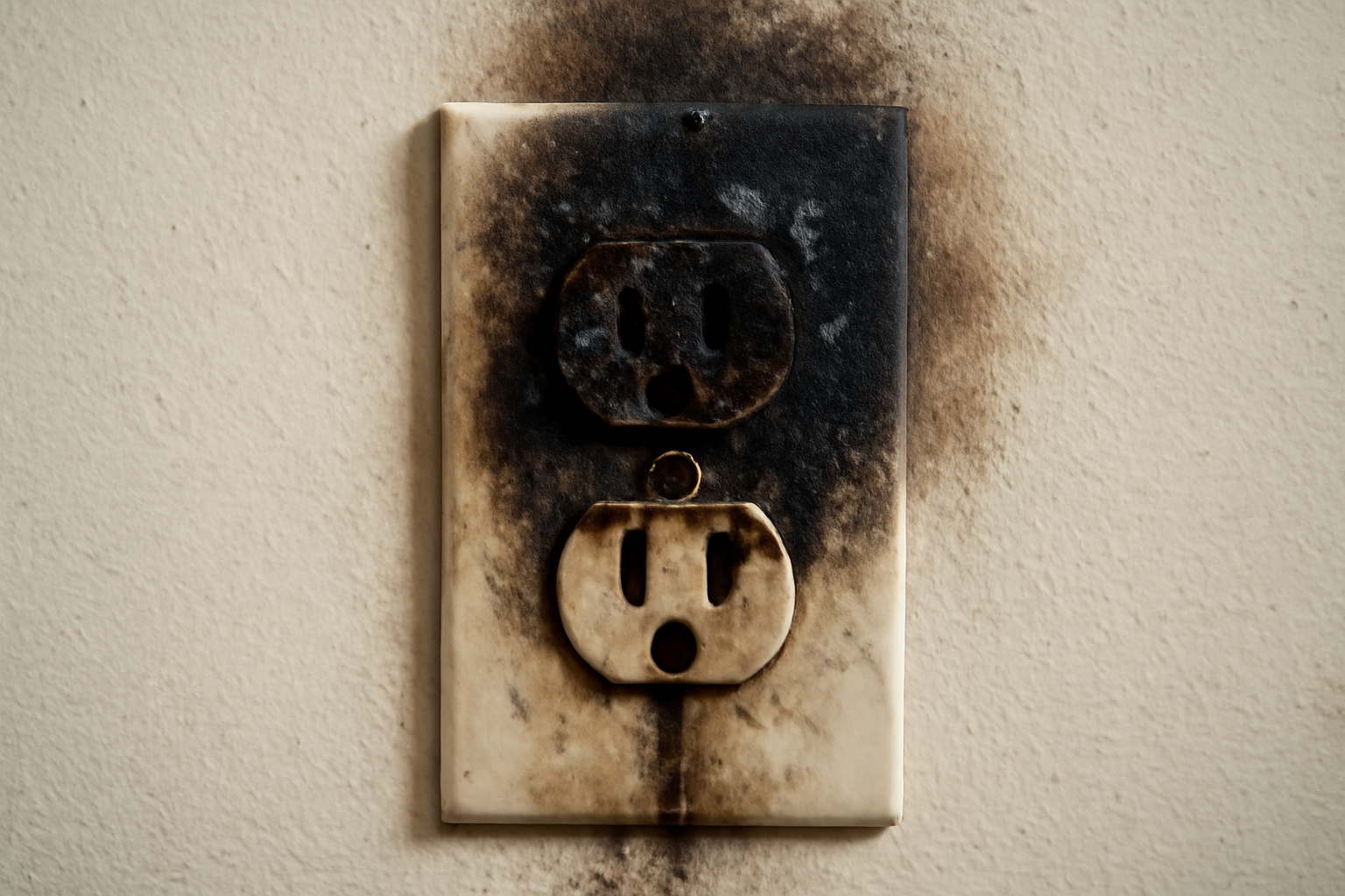 prise electrique brûlée